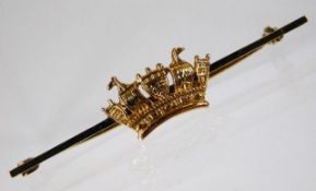 A 9ct gold Royal Navy sweetheart brooch 3.1g