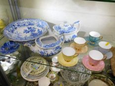 Five Royal Albert cups & saucers twinned with blue