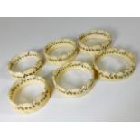 An early 20thC. set of six ivory napkin rings