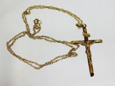 A 9ct gold chain with 9ct crucifix 4.7g