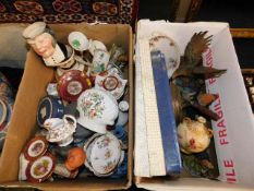 Two boxes of mixed ceramics & other items includin