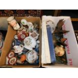 Two boxes of mixed ceramics & other items includin