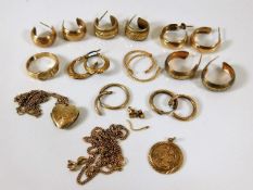 A quantity of 9ct & yellow metal jewellery items 3