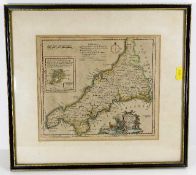 A c. 1760 T. Kitchin map of Cornwall