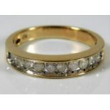 A 10ct gold diamond half eternity ring size O 3.1g