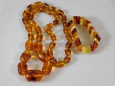 An amber style necklace twinned with an amber styl