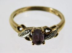 A 9ct gold amethyst ring 1.8g size M