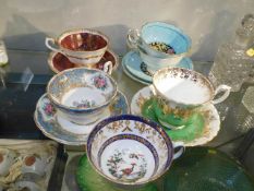 Various cups & saucers including Coalport, Royal A