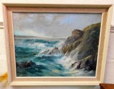 A Richard Bonney oil of North Cornwall Coast