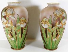 A pair of large Japanese porcelain vases