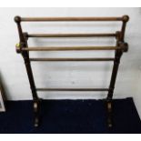 A wooden towel rail