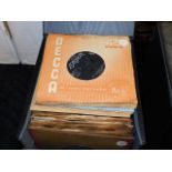 Three boxes of vinyl singles, mostly 1950's