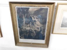 A 19thC. gilt framed print titled "The Escape of A