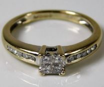 A 18ct gold ring set with diamond size J/K 2.8g