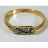 An 18ct art deco period diamond ring size V/W size
