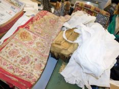 A quantity of linen items including child's gowns