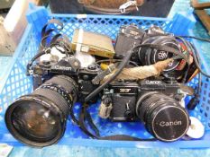 Three Canon cameras & other items