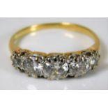 An 18ct gold five stone ring approx. 1.4ct diamond
