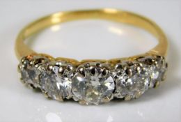 An 18ct gold five stone ring approx. 1.4ct diamond