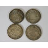 Four white metal coins 89g