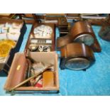 Two mantle clocks, one wall clock & other sundry i