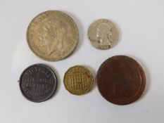 A 1935 crown twinned with other coins