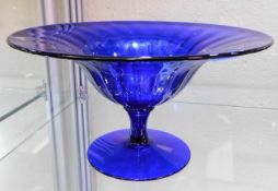 A Bristol blue glass comport