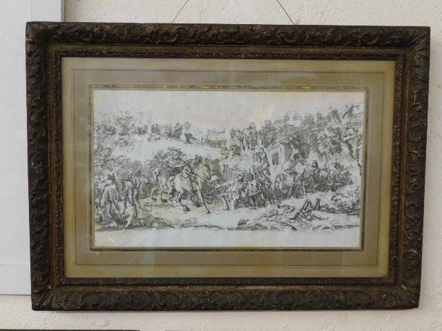 A framed 17th/18thC. Dutch school pencil, charcoal