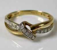 A 9ct gold ring set with 0.1ct diamond 1.6g size M