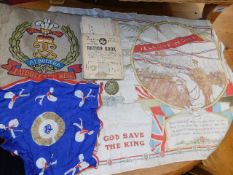 A silk Welcome Home scarf & other early 20thC. sun