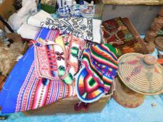 An Indian snake charmers basket & a boxed quantity