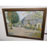A framed Stanhope Forbes print of The Woolpack pub