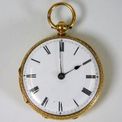 An 18ct gold pocket watch by P. Bettle, 30 Ely Place, London no. 41154