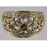 A 9ct gold diamond ring size N/O 5.1g