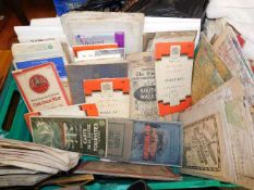 A crate of mixed mostly ordnance survey maps