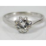 A platinum diamond solitaire ring set with approx.