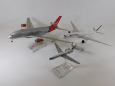 Three model passenger aircraft