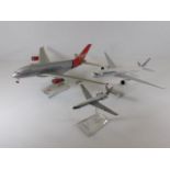 Three model passenger aircraft