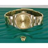 A gents 1996 18ct gold Rolex Oyster Perpetual wrist watch with box 111.5g