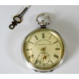 A W. E. Watts Greenwich Lever silver pocket watch