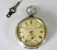 A W. E. Watts Greenwich Lever silver pocket watch