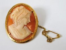 A yellow metal cameo 5.2g