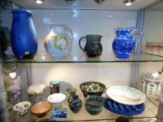 A quantity of studio pottery & other wares, conten