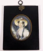 A 19thC. Continental school portrait miniature wat