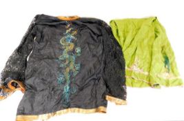 Two pieces of Chinese silk dress