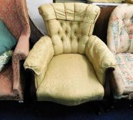 A Victorian upholstered button back chair. Provena