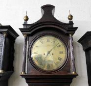 A George III mahogany brass dial longcase clock by