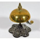 A Victorian brass & cast iron desk bell