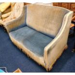 A 1920's upholstered two seater sofa 55in wide. Pr