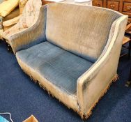 A 1920's upholstered two seater sofa 55in wide. Pr